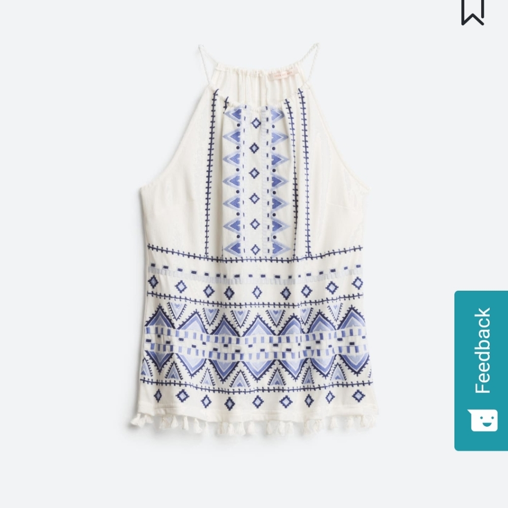 Skies are Blue Nutria Whie Embroidered Top